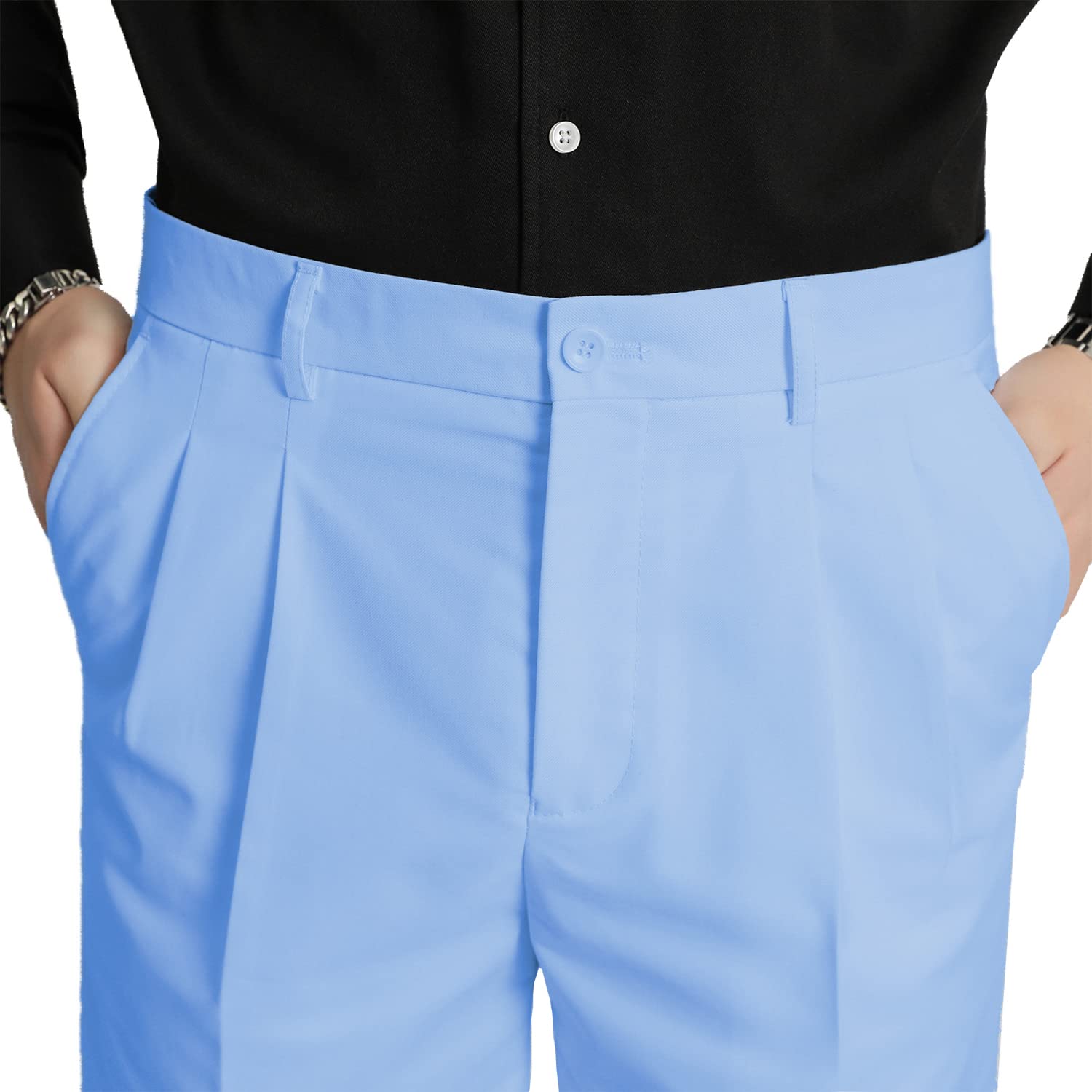 Men's Flat Front Pleat Dress Shorts for Golf, Casual and Formal Wear 9" Inseam - Image 4