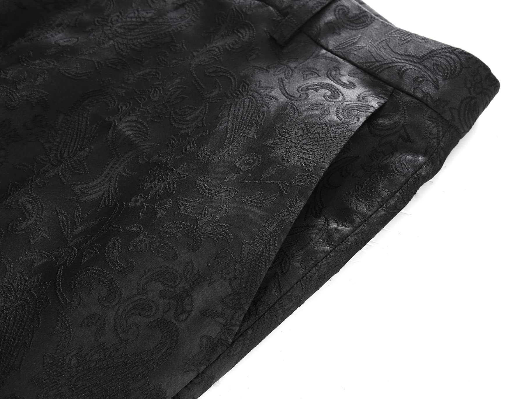 Mens Jacquard Floral Dress Pants Slim Fit Tuxedo Suit Pants - Image 3