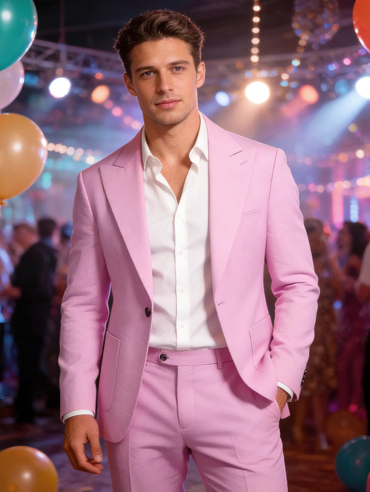 MOGU 2 Piece Mens Linen Suit Casual Summer Beach Suits Lightweight One Button Jacket Pants for Wedding Travel Dinner - Image 5