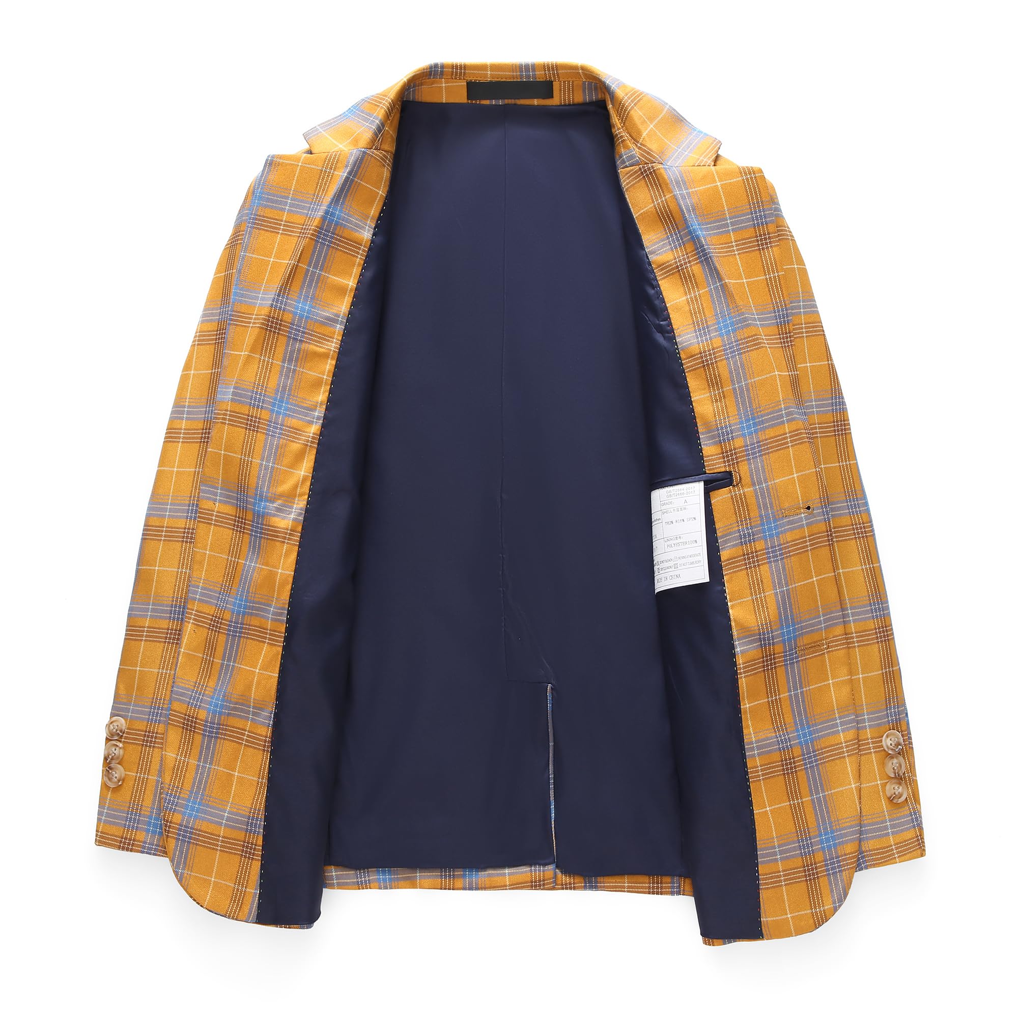 MOGU Boys Plaid Suits 3 Piece Slim Fit Tuxedo Formal Dresswear Suit Set Blazer Jacket Vest Pants Kids Outfits - Image 4