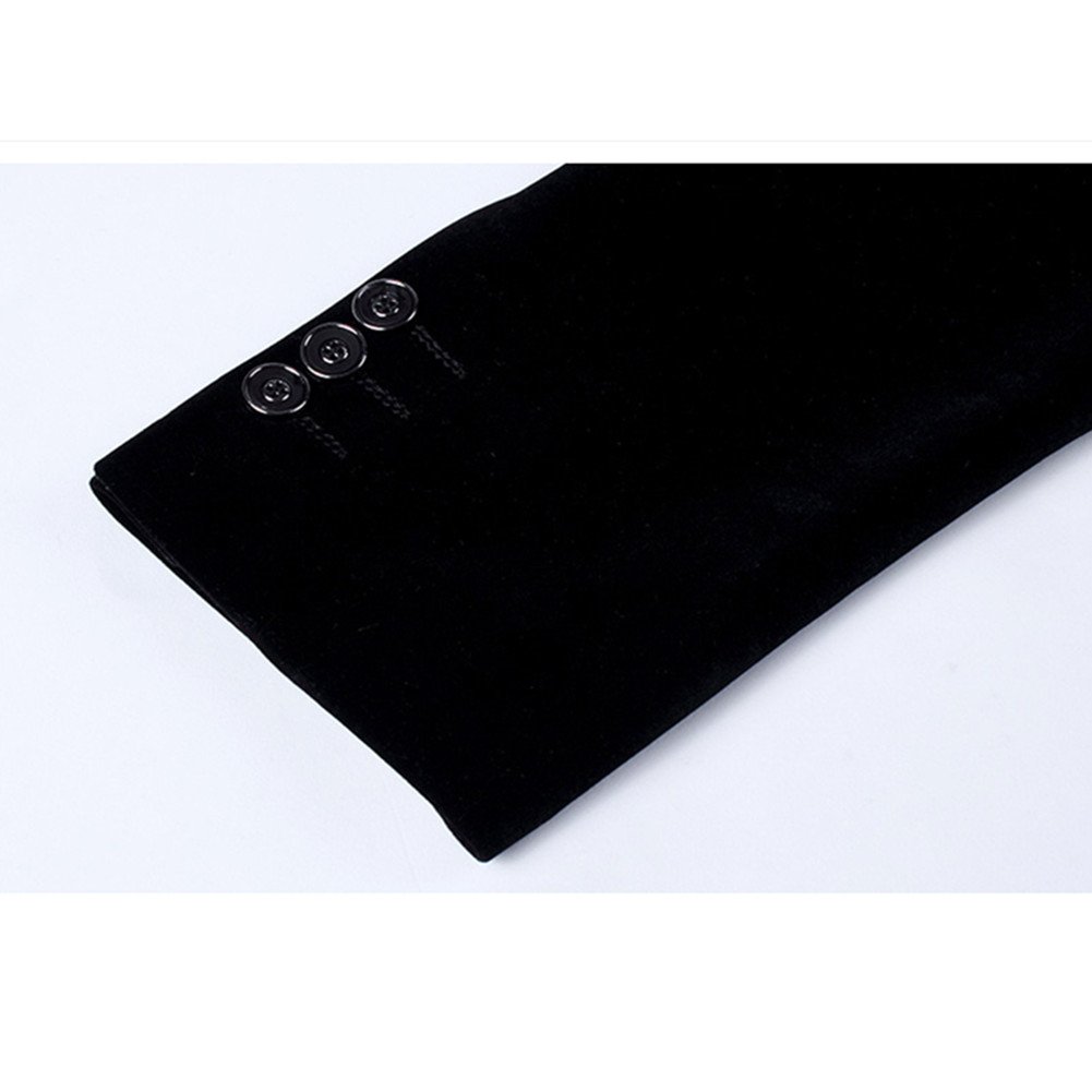 MOGU Men's 1 Button Center Vent Wool Blend Blazer Jacket - Image 4