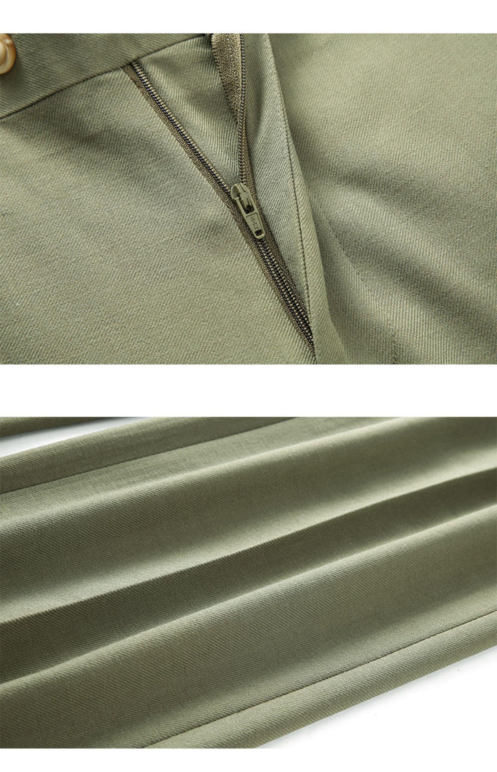 MOGU Men's 2 Piece Double Breasted Suit Green Slim Fit Tuxedo Suit for Wedding Prom Formal Size Blazer Jacket 40 and Pants 34 Green - Image 3