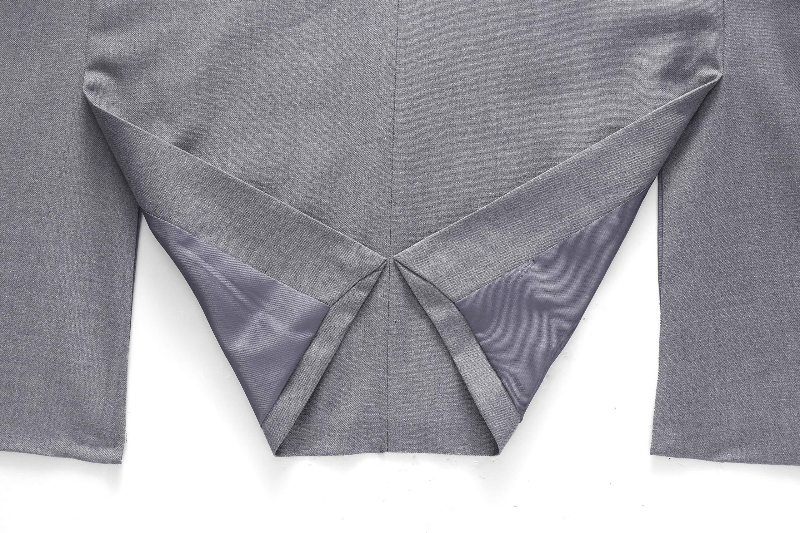 MOGU Men's Double-Breasted Suit Blazer Slim Fit Solid Color Sport Coat Jacket for Business, Wedding, Prom & Formal Events US Size 34 Grey - Image 3