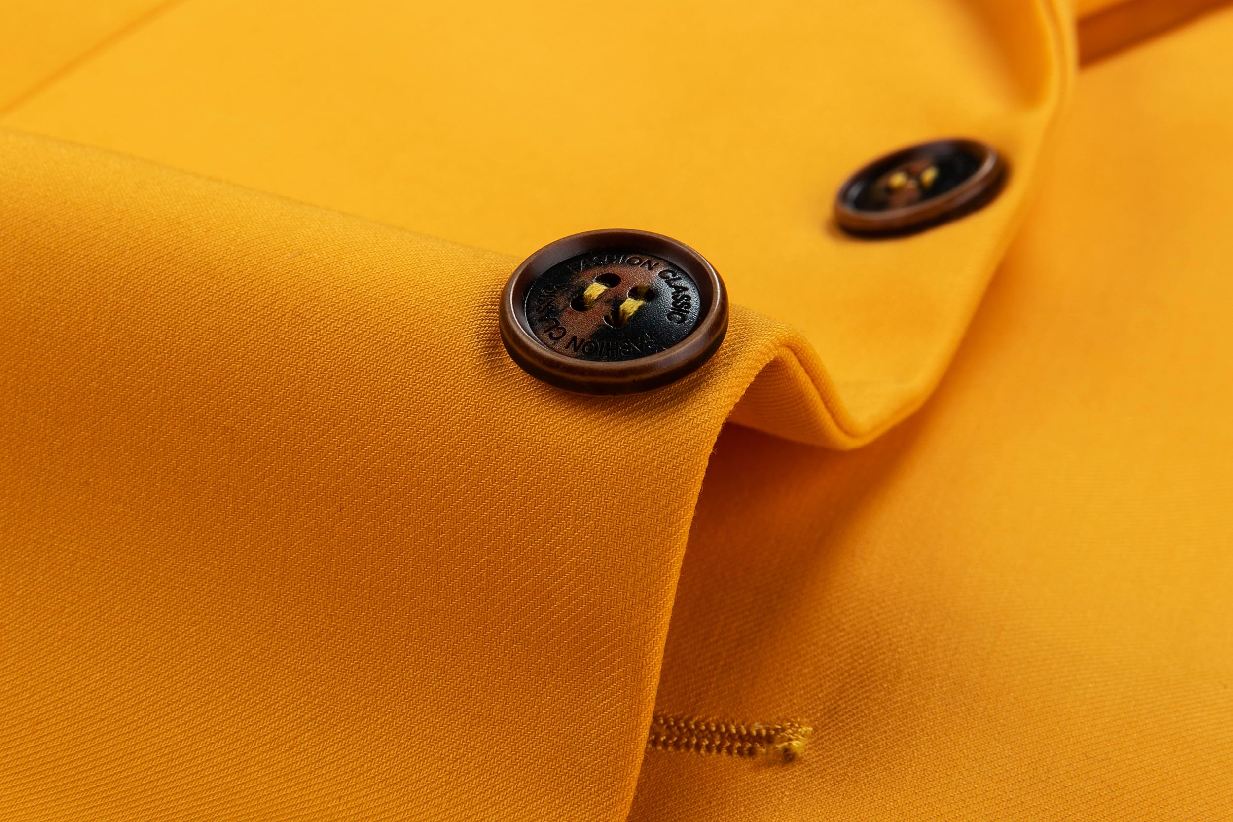 MOGU Men's Slim Fit Sport Coat Blazer Casual Formal Suit Jacket for Party Business Wedding Prom and Homecoming Size 36 Yellow - Image 4