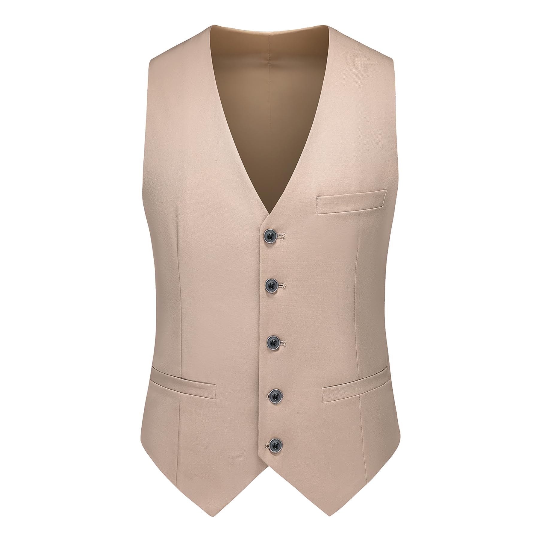 MOGU Mens 3 Piece Dress Suit Slim Fit One Button Side Vents Tuxedo - Image 3