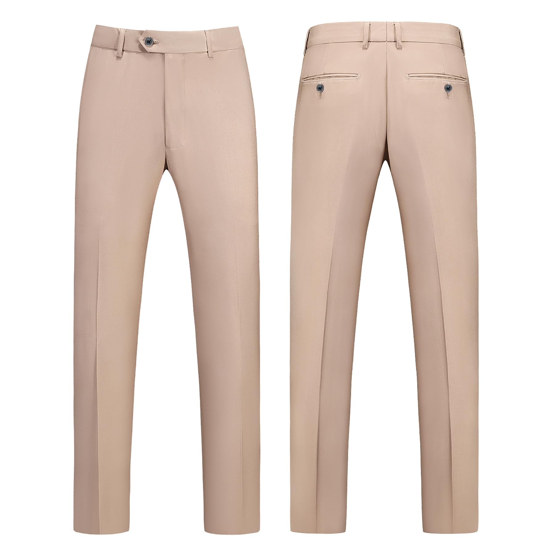 MOGU Mens 3 Piece Dress Suit Slim Fit One Button Side Vents Tuxedo - Image 5