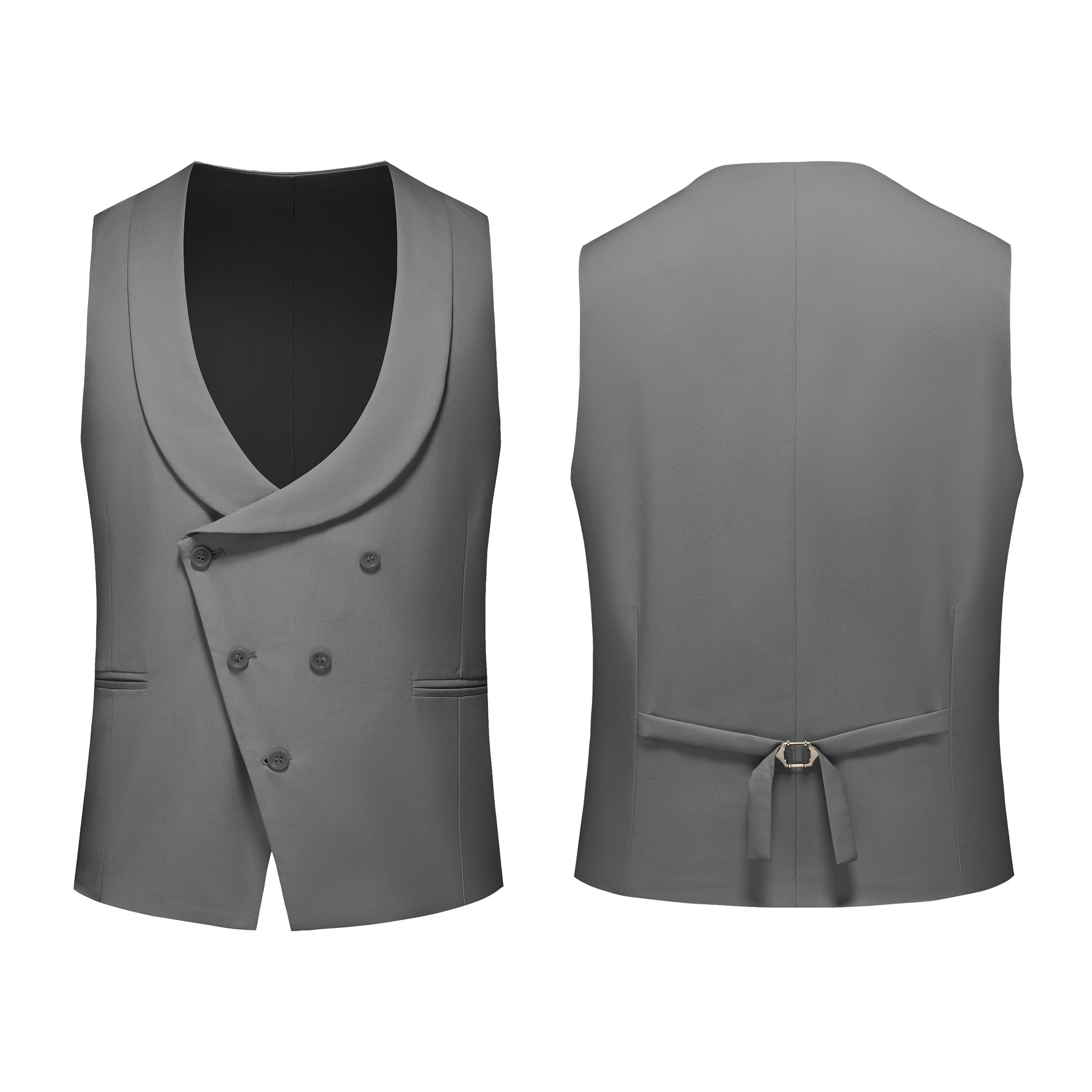 MOGU Mens 3 Piece Suits Slim Fit Tuxedo Suit Set Blazer Vest Pants for Wedding - Image 3