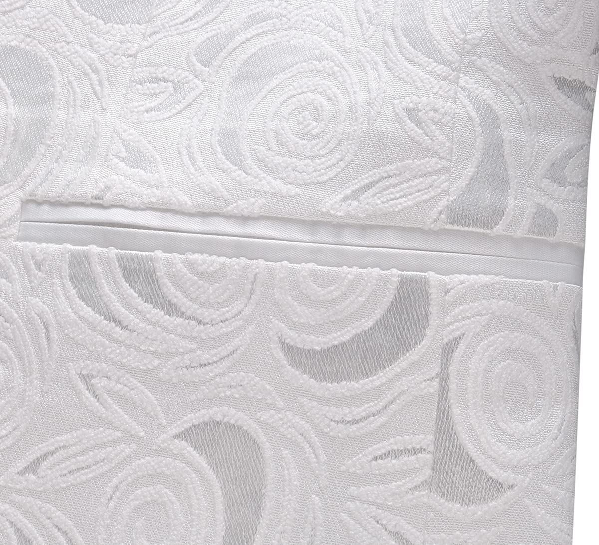 MOGU Mens Blazer Slim Fit Suit Jacket White Floral Jacquard Material - Image 3