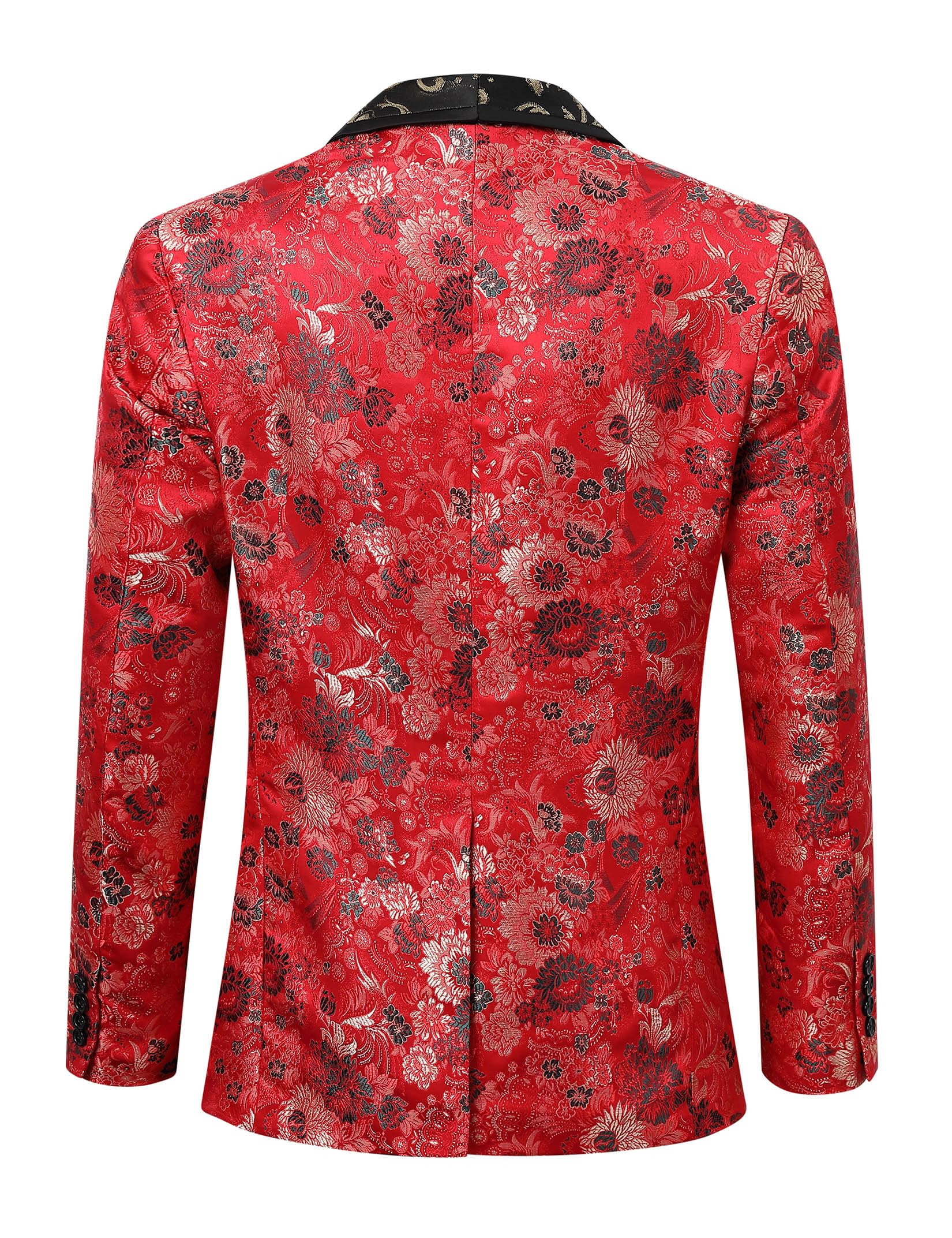 MOGU Mens Floral Blazer Paisley Suit Jacket Shawl Lapel Tuxedo Sport Coat for Dinner Prom Party - Image 4