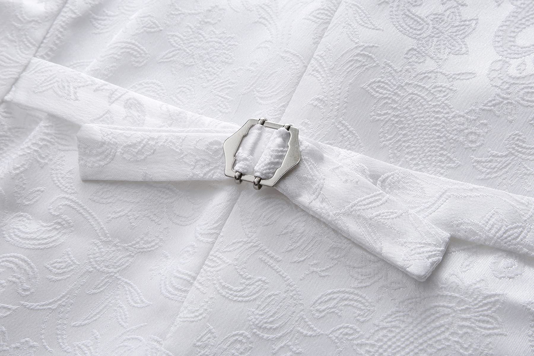 MOGU Mens Formal Vest Paisley Jacquard Suit Waistcoat Wedding Prom Groomsmen - Image 4