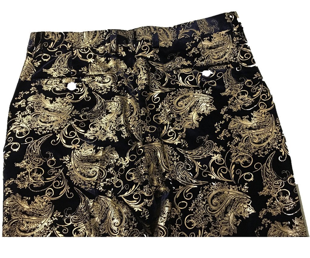 MOGU Mens Luxury Gold Dress Pants with Expandable Waist - Image 3