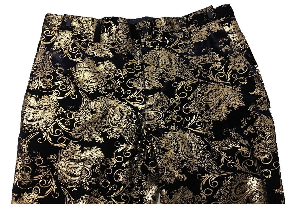 MOGU Mens Luxury Gold Dress Pants with Expandable Waist - Image 4