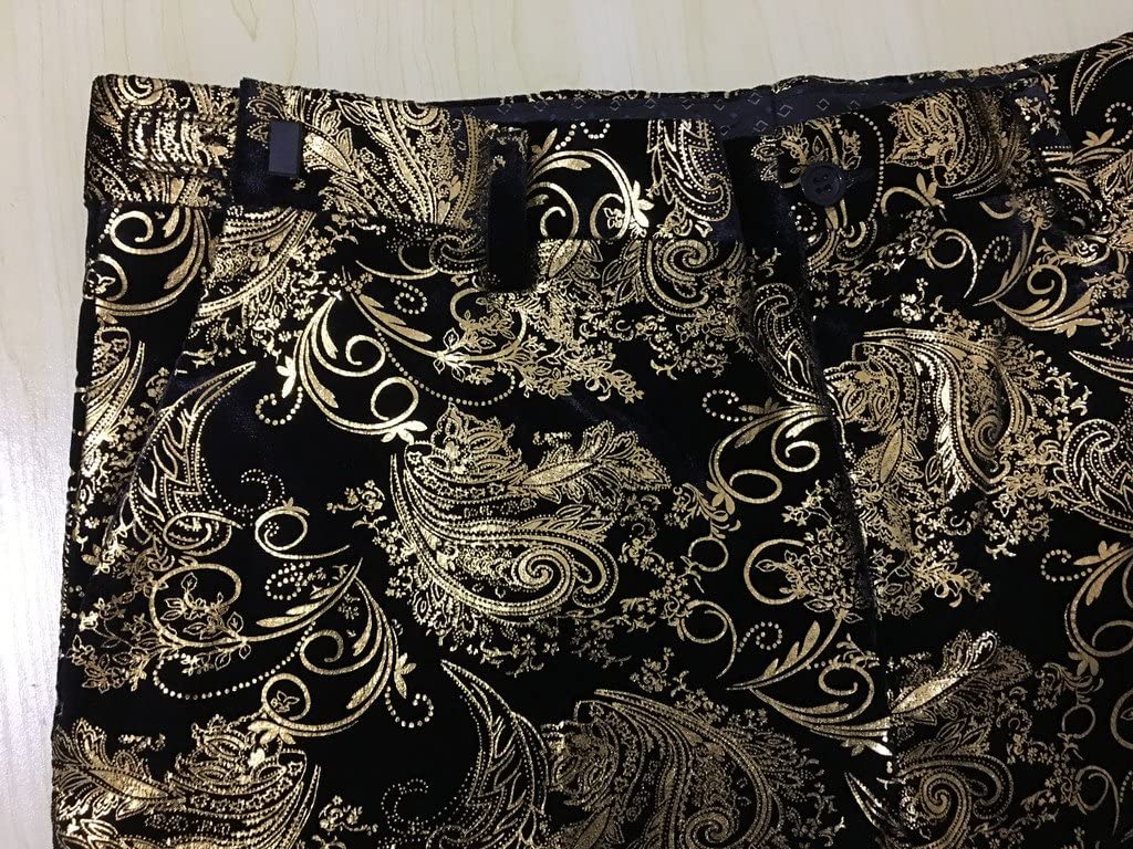 MOGU Mens Luxury Gold Dress Pants with Expandable Waist - Image 5