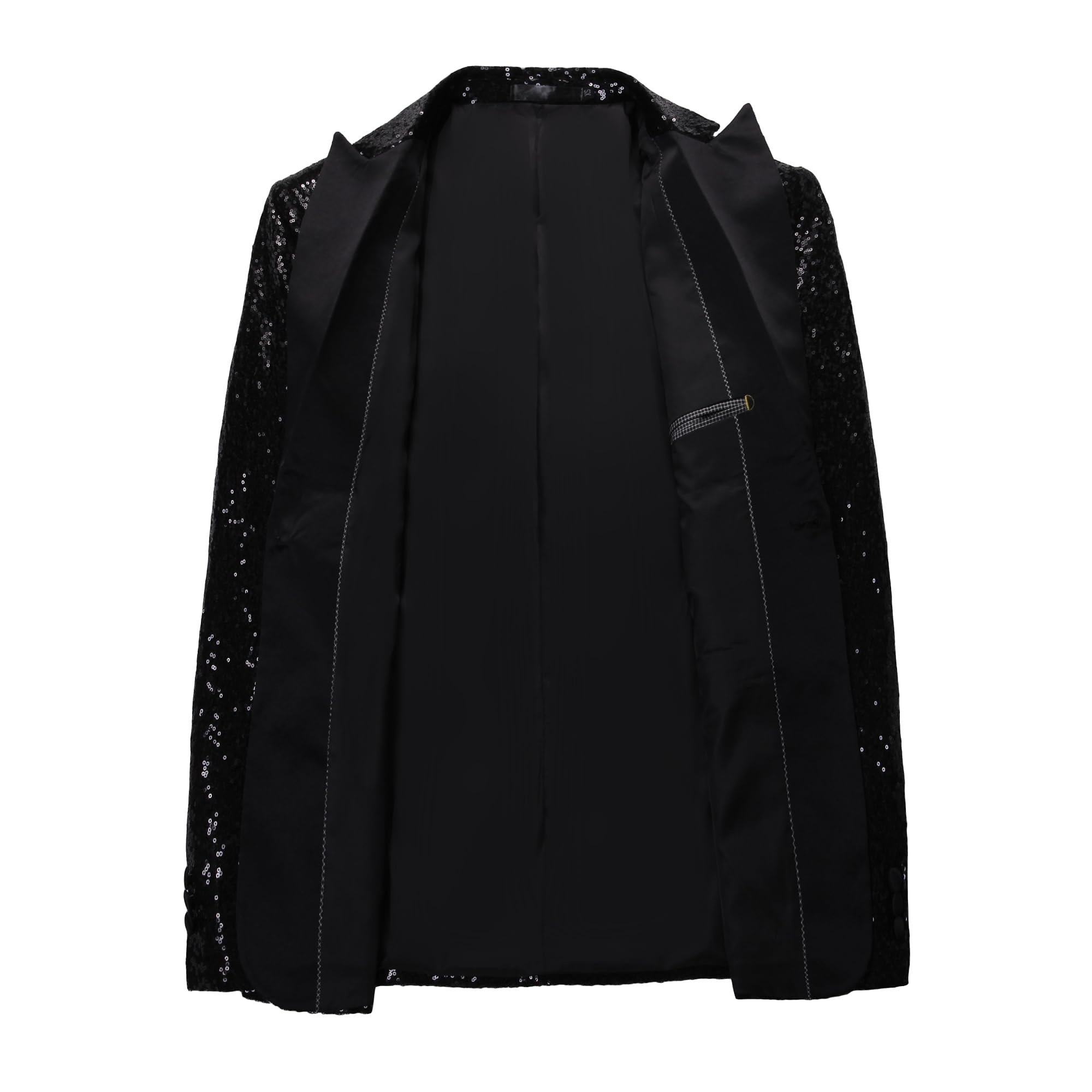 MOGU Mens Sequin Dress Suit Jacket Slim Fit Shiny Sport Coat Blazer for Party Prom Dance - Image 3