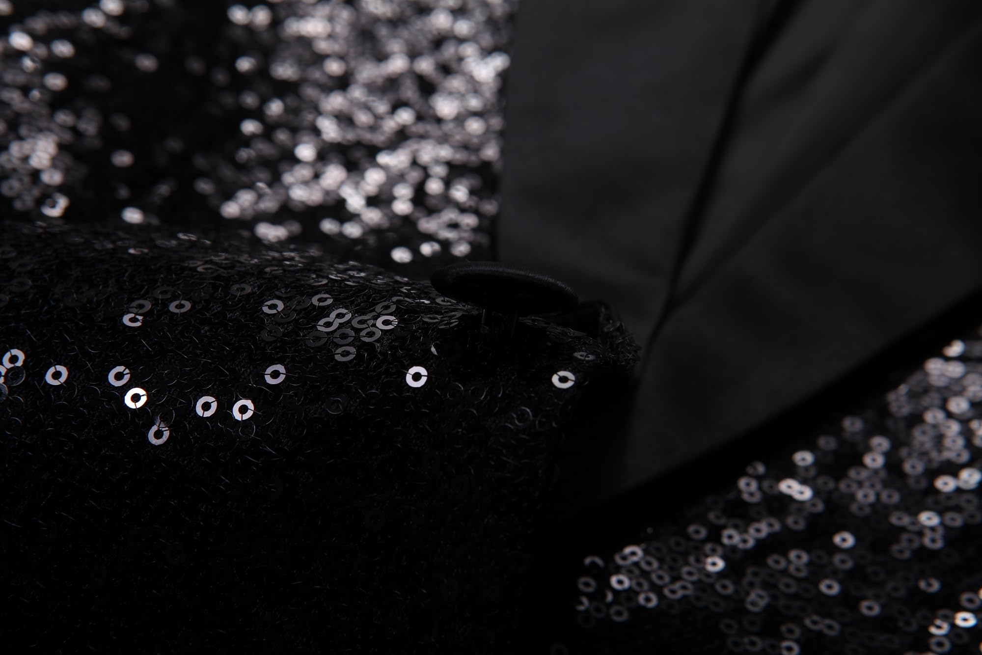 MOGU Mens Sequin Dress Suit Jacket Slim Fit Shiny Sport Coat Blazer for Party Prom Dance - Image 4