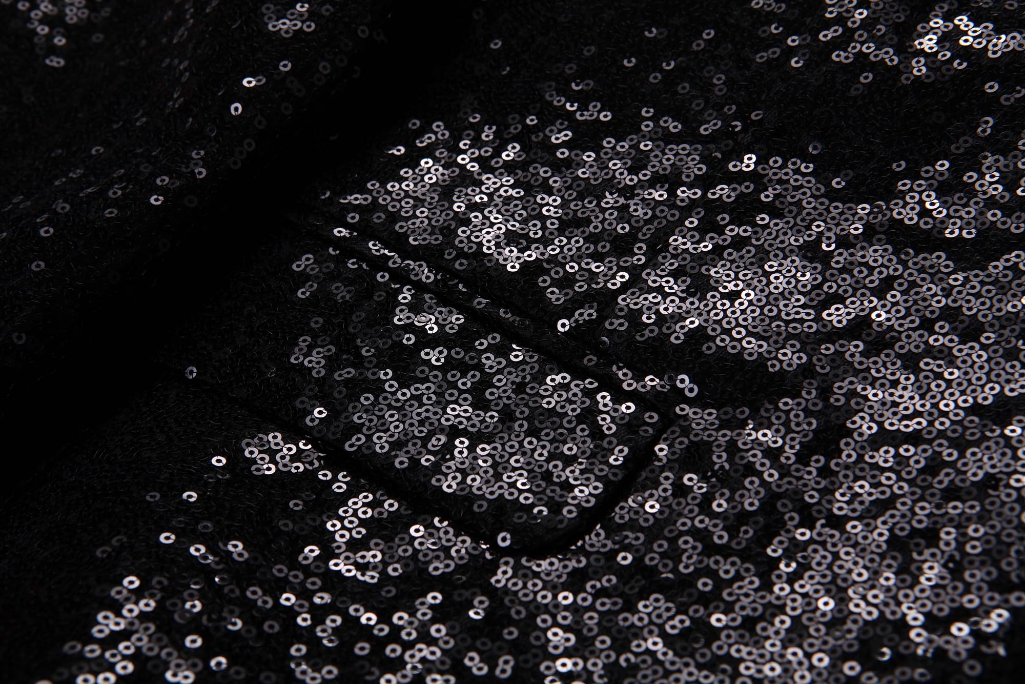 MOGU Mens Sequin Dress Suit Jacket Slim Fit Shiny Sport Coat Blazer for Party Prom Dance - Image 6