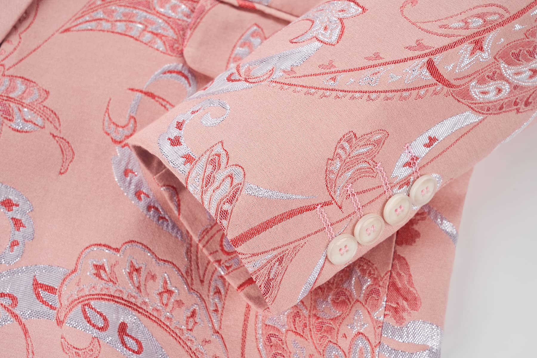 MOGU Mens Slim Fit Blazer Elegant Jacquard Tuxedo Jacket for Daily Prom Party - Image 4