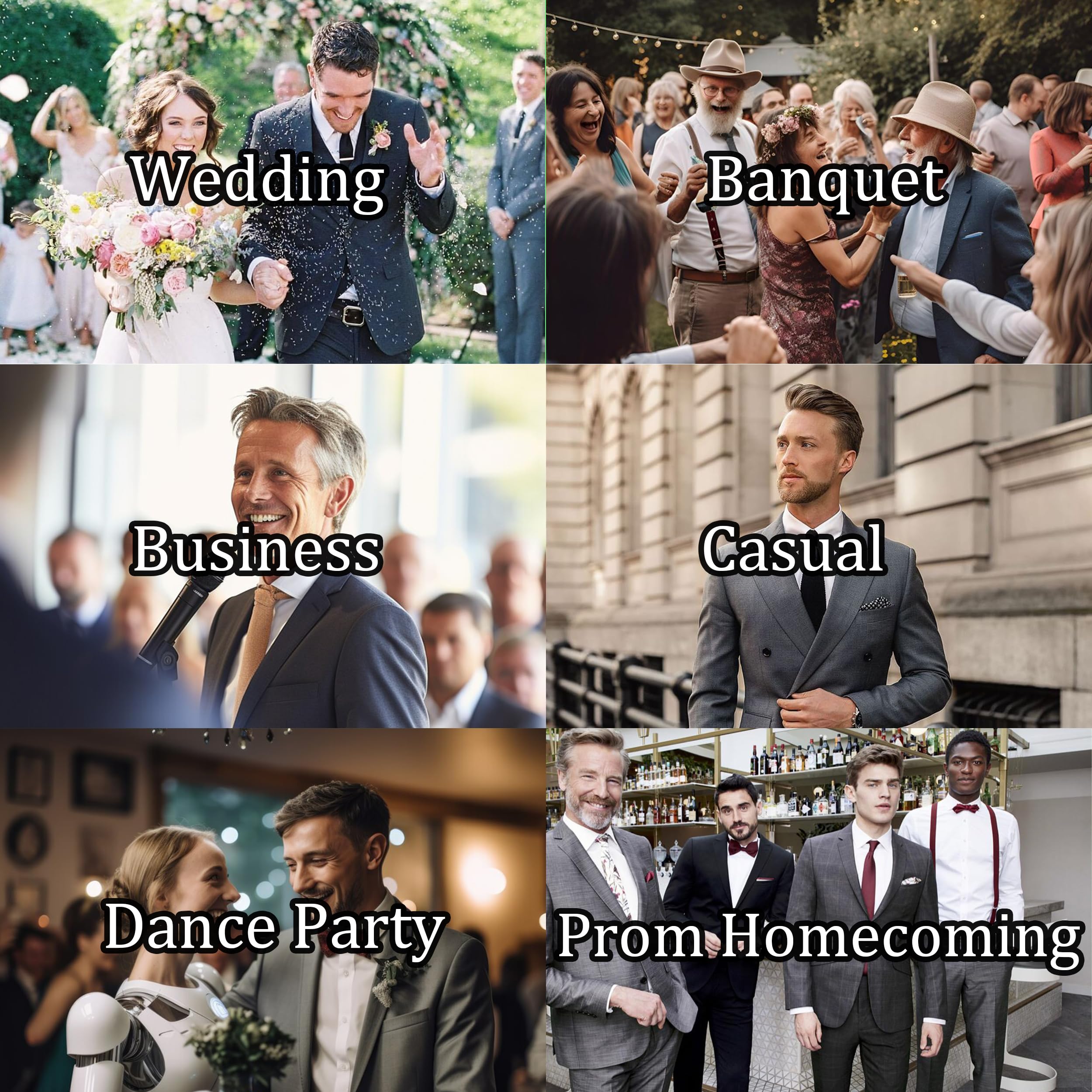 MOGU Men's 3-Piece Plaid Suit Slim Fit Checkered Tuxedo Set with Jacket, Vest, Pants Modern Casual Dress for Wedding Prom - Image 7